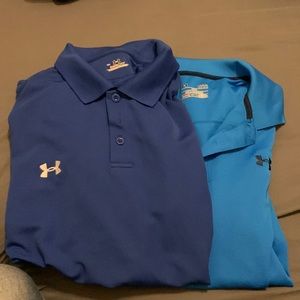 Mens blue under armour polos